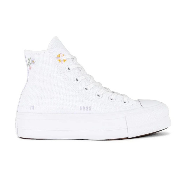 Converse Chuck Taylor All Star Lift Embroidery Hightop Platform Sneakers Sz 10.5 - Picture 3 of 16